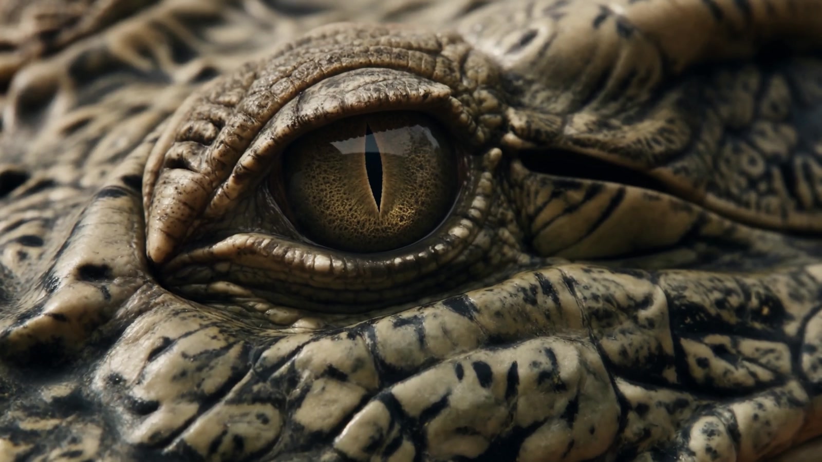 Extreme close-up of a crocodile’s eye